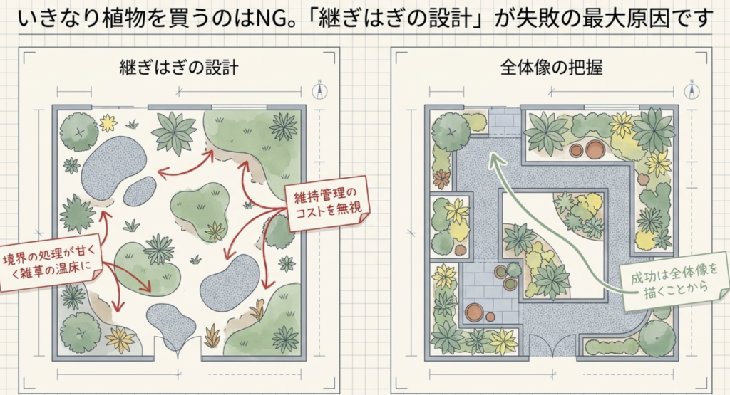 庭の初心者でもデザインで失敗しない基本原則