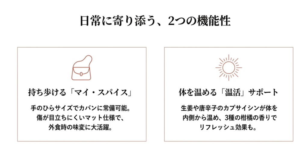 持ち歩きに適したサイズと外食での活用法